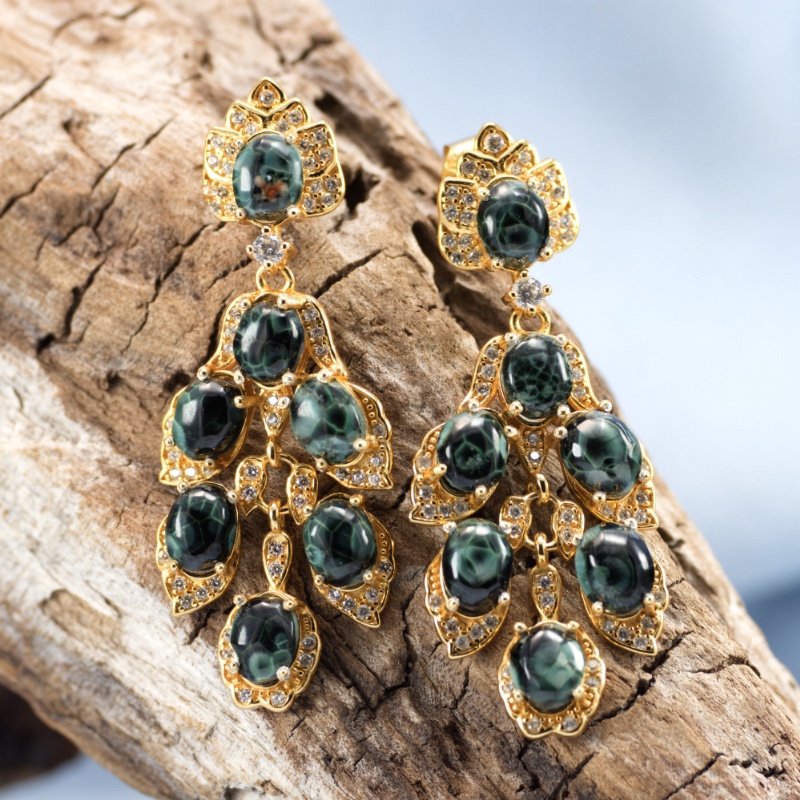 Green Starstone Earrings